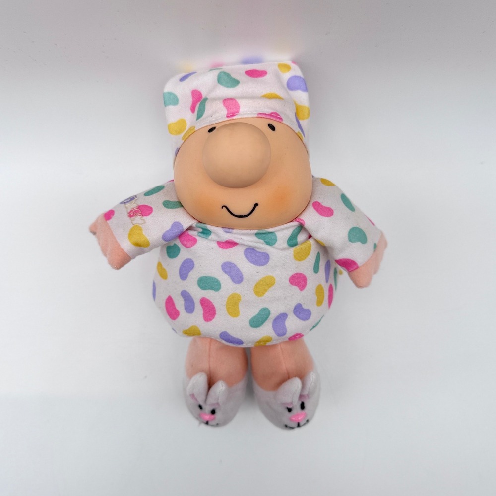 Vintage 1994 Ziggy Plush Doll White Jelly Bean Pajama Bunny Slipper